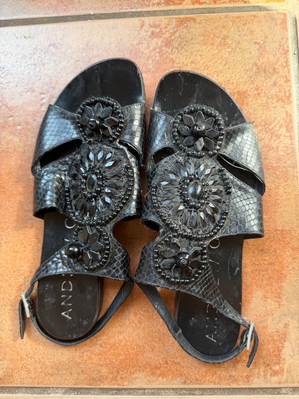 Andrew Gn black gladiator sandals